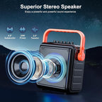 Karaoke Machine,8000mAh Portable Bluetooth Speaker with 2 Wireless Microphones for Adults & Kids,Microphone Speaker Set with Lights,Supports for TF Card,AUX in,FM,REC,for Parties,Outdoor,Home (HBL100)