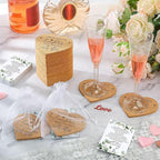 Uiifan 50 Set Wedding Favors for Guest Coaster Gifts Bulk Heart Shaped Coasters Thank You Cards Organza Bags Guest Souvenirs for Wedding Party Bridal Favors