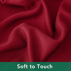 Biscaynebay Textured Fabric Christmas Round Table Cloth 90", Red Water Resistant Spill Proof Folding Table Covers for Dining, Kitchen, Wedding & Parties Machine Washable