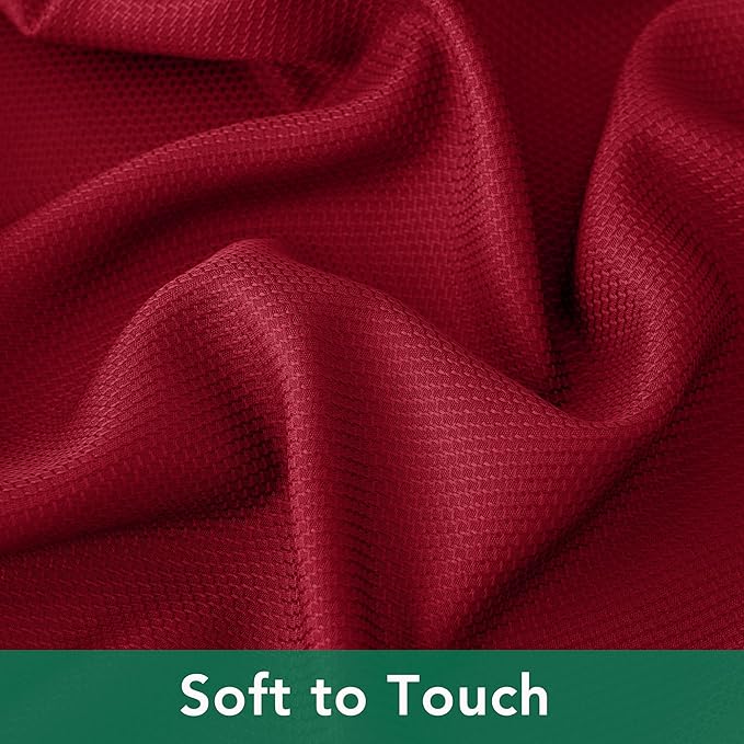 Biscaynebay Textured Fabric Christmas Tablecloths 70x108 Inches Rectangular, Red Water Resistant Table Cloths for Dining, Kitchen, Wedding and Parties, Machine Washable