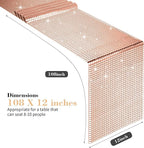 4 Packs Rose Gold Disco Table Runner, 12 x 108 Inches Glitter Silver Party Table Runners Mirror Foil Table Decor for 70s 80s Disco Bachelorette Dance Birthday Party