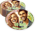 KETABAO – 10" Personalized Car and Refrigerator Oval Photo Magnets - Create Customized Photo Magnets for The Office and Kitchen