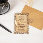 Personalized Wedding Invitations, Laser Cut Wedding Invitation, Flower Wooden Invitations with Envelopes & Stickers, Easy Personalization, 5 Different Color Options