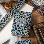 Yarcony Leopard Wrapping Paper Roll, Bold Animals Prints Wrapping Paper, Glitter Black White Cheetah Gift Wrap w/Metallic Shine for Birthday, Graduatios, Bachelorette, Christmas (17 Inch X 33 Feet)