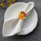 Halatool Thanksgiving Turkey Napkin Rings Set of 12, Alloy Fall Napkin Rings Dinner Tables Holders for Thanksgiving Weddings Holidays Gathering Dinner Party Decorations