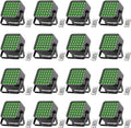 Rechargeable Par Can Lights, 72W RGB 5200mAh Uplights Battery Powered Stage Light, Wireless DJ Lights Sound Activated with Remote & DMX Control for Festivals, Weddings, Bars, Churches, DJ (16 Packs)