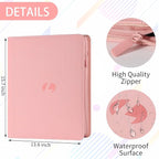 Toploader Binder,Holds 288 Toploaders,9 Pocket Double-Sided Top Loader Binders with Sleeves for 3 x 4'' Toploaders, Card Holder for Trading Cards or Sports Cards (Pink)