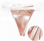 32Ft Rose Gold Party Decorations Dusty Blush Pink Pennant Banner Fabric Triangle Flag Bunting Garland Streamers for Wedding Birthday Anniversary Baby Bridal Shower Home Outdoor Garden Decorations
