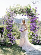 N&T NIETING Fake Flowers Purple Roses, 50Pcs Artificial Flowers Foam Roses with Stems for DIY Wedding Bridesmaid Bridal Bouquets Centerpieces Party Home Decoration Baby Showe