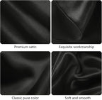 Ruisita 120 Inches Round Satin Tablecloths Black Overlay Round Satin Table Cover Bright Silk Tablecloth Smooth Fabric Tablecloth for Wedding Banquet Table Decoration