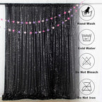 ShinyBeauty 2 Panels Black Sequin Backdrop | 7Ft x 7Ft Sparkly Photo Background | Halloween & Party Decor | Durable & Elegant Curtains | Perfect for Photography & Events