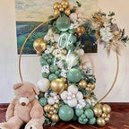 160Pcs Sage Green Gold Balloon Garland Arch Kit, Olive Green White Sand Gold Confetti Balloon with Heart Foil Balloons for Baby Shower Birthday Wedding Engagement Party Decorations