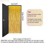 Gold Fringe Curtain Tinsel Backdrop - GREATRIL Foil Fringe Curtain Party Streamers for Prom 2026 NYE New Years Eve Birthdays Christmas Theme Party Decorations Pack of 2
