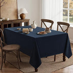 MIULEE Navy Blue Linen Tablecloth 60x84 Inch Rectangle Table Cloth Waterproof,Stain Resistant & Wrinkle Resistant for Dining Party Wedding