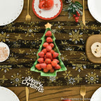 Artoid Mode Black Gold Snowflakes Christmas Gauze Table Runner 120 Inch 10FT, Winter Seasonal Sheer Dining Holiday Wedding Table Decor for Home Party