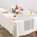 Silver Sequin Table Runners 10 Packs 12x108 Inches Holiday Celebration Sparkly Table Runners for Birthday Party Supplies Decorations