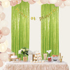 ShinyBeauty Sequin Backdrop Green 2FTx8FT 2 Pieces Olive Green Backdrop Panels Shimmer Backdrops for Parties Graduation Background Christmas Decoration