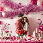 KatchOn, XtraLarge Pink Fringe Banner - 6.5 Ft,Pack of 2 | Fringe Garland for Birthday Party | Pink Streamers for Gender Reveal, Bachelorette Party Decorations | New Years Eve Decorations