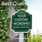 Custom Metal Signs, Personalized Aluminum - Outdoor/Driveway, Waterproof USA Made - Forest Green 8x8 In
