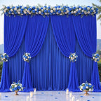 Royal Blue Tulle Backdrop Curtain for Parties Wedding,10ft x 10ft Wrinkle Free Curtain Backdrop,2 Layer Drapes for Backdrop,Polyester Wedding Back Drop for Bridal Shower Birthday Baby Shower