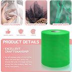 6" x 200 Yards Emerald Green Tulle Fabric Rolls, Green Spool Tulle Ribbon for DIY Tutu Skirt Gift Wrapping Bow Wedding Decoration Baby Shower Birthday Party Backdrop Craft Supplies