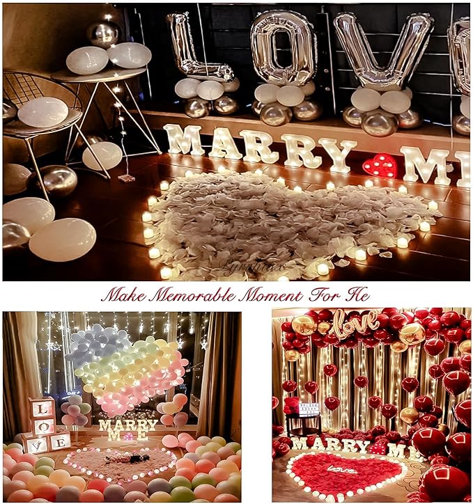 1000Pieces Rose Petals, Artificial Flower Petals Fake Rose Petals for Romantic Night,Wedding,Proposal Anniversary Flower Decorations (White)