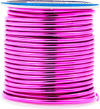 Mandala Crafts 12 Gauge Anodized Aluminum Craft Wire for Jewelry Making - 60 FT Colored Flexible Magenta Wire - Bendable for Bonsai Armature Crafting Sculpting
