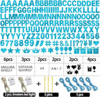 175Pcs DIY Glitter Customizable Banner Kit Happy Birthday Custom Letters Banner Happy New Year Personalized Banners Decor Christmas Baby Shower Birthday Party Decoration Supplies(Shiny Light Blue)