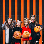 4 Pack Black Orange Fringe Curtain Backdrop, 3.2Ft x 6.6Ft Metallic Tinsel Foil Fringe Streamers Curtains Background for Photo Booth Birthday Baby Shower Party Thanksgiving Christmas Decorations