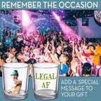 21st Birthday Custom Shot Glass 2.5oz, Personalized Picture Funny Party Favor, Customized 21st Drinking Gift, Legal Age Shot Glass, Printed Photo Gift For Son Daughter Friends