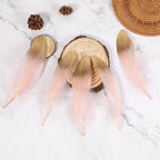 Larryhot Dipped Gold & Pink Goose Feathers for Crafts - 6-8 inch 60 pcs Natural Feathers for Wedding Party Decorations,DIY Crafts and Clothing Accessories (Gold & Pink)