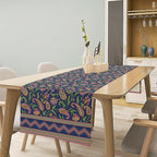 Colorful Paisley Floral Table Runner, Vintage Pink Purple Flowers Green Plants Leaves Print Table Runner for Kitchen Dining Table Indoor Outdoor Home Party, 13x36inch