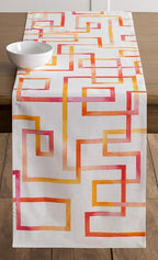 Maison d' Hermine Table Runner 100% Cotton Double Layer Table Runners 72 inches Long Decorative for Kitchen Dining Party Baby Shower Wedding Bridal Shower Spring Summer (Summer Maze, 14.50" x 72")