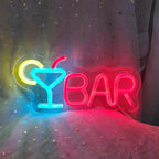 Bar Neon Sign Neon Bar Lights Bar Neon Signs for Home Bar LED Sign Bar Signs for Home Bar Wall Bar Lights for Home Bar Living Room Bistro Man Cave Party, 9.8"" x 4.8""