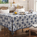 patdrea Designer Vintage Blue Long Rectangle Tablecloth,Linen Anti-Wrinkle Paisley Pattern Farmhouse Table Cloth,Decor Table Cover for Kitchen Dining,Christmas,Thanksgiving,63"x102"-Lantang a