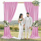 Sugargirl 10x10FT Pink Backdrop Curtains Polyester Photo Backdrop Drapes Curtains 2 Panels with Rod Pockets for Party Birthday Wedding Photography Home Decoration