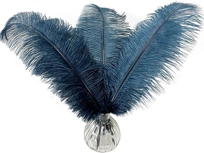 Happy Feather 16-18 inch Ostrich Feathers Craft for Wedding Party Centerpieces Home Decoration DIY Craft Pack of 10-Turquoise