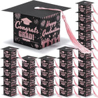 COTOPHER 36 Pack Mini Graduation Cap Gift Boxes with Tassel, Class of 2025 Graduation Candy Boxes Centerpieces for Tables Party Decorations, Small Treat Chocolate Box Graduate Favors Supplies
