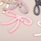 PATIKIL 50 Pcs Bows Drink Tags, Acrylic Wine Glass Charms Reusable Drink Markers for Party Wedding Birthday and Events Accessories, Laser