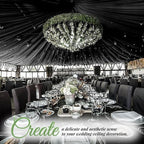 6 Panels Black Wedding Ceiling Drapes 5ftx30ft Ceiling Drapes Chiffon Fabric Arch Draping Sheer Curtains Soft Drapery Draping Wedding Ceiling Decorations for Party Ceremony Stage Swag