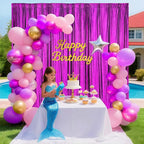 Back Drop Curtains for Parties 9.6x8FT Purple Background Drapes Shimmer Photo Photography for Hallween Ceremony Home Decorations(2 Panels 4.8x8FT)