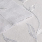 VISIONTEX Sheer Curtains 54 inch Length 2 Panels Set, White Voile Crushed Vine Leaves Embroidery, Rod Pocket Embroidered Window Drapes for Living Room and Bedroom, 54" x 54"
