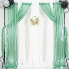 Poise3EHome Mint Green Sequin Backdrop Curtain,4 Panels 2FTx8FT Glitter Background for Party Birthday Party Baby Shower Wedding Christmas Thanksgiving Halloween Holiday Festival Decor