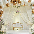 50×12ft Wrinkle Free Ivory Backdrop Curtain for Wedding Parties, 10 Panels 5×12ft Long Soft Silky Polyester Backdrop Drapes Cream Photo Back Drop Curtains for Party Photography Background Cloth