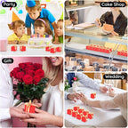 EUSOAR Favor Boxes, 120pcs 2x2x2 Inches Red Small Gift Boxes Candy Box for Party with Gold Ribbon, Mini Cube Soap Box Macaron Chocolate Container for Wedding Birthday Party DIY Favors Supplies