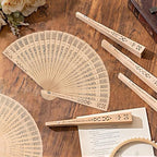 50Pcs Personalized Folding Hand Fans Custom Engraved Summer Wedding Fans,Personalized Wooden Fan Party Favor Bridal Shower Gifts for Guests
