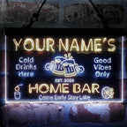 ADVPRO Personalized Your Name Custom Home Bar Beer Established Year Dual Color LED Neon Sign White & Yellow 12 x 8.5 Inches st6s32-p1-tm-wy