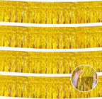 Gold Birthday Decorations Tinsel Garland Parade Float Decorations for Trailer 4Pack 12FT Christmas Party Decor Ceiling Fringe Banner Backdrop for Streamers Party Decorations