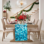 VHH Sequin Table Runner 12 x 108 inches Turquoise Table Runner, Glitter Runner for Party Wedding Birthday, Party Spring Easter Rustic, Birthday Supplies Decorations (1 Pack).