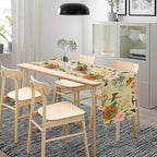 Brown Bird Floral Table Runner Spring Flower Kitchen Table Decoration Suitable for Family Dinner Decoration 13x108 Inch